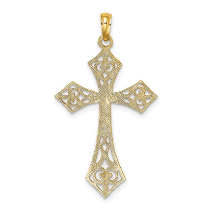 10K Large Filigree Cross Charm