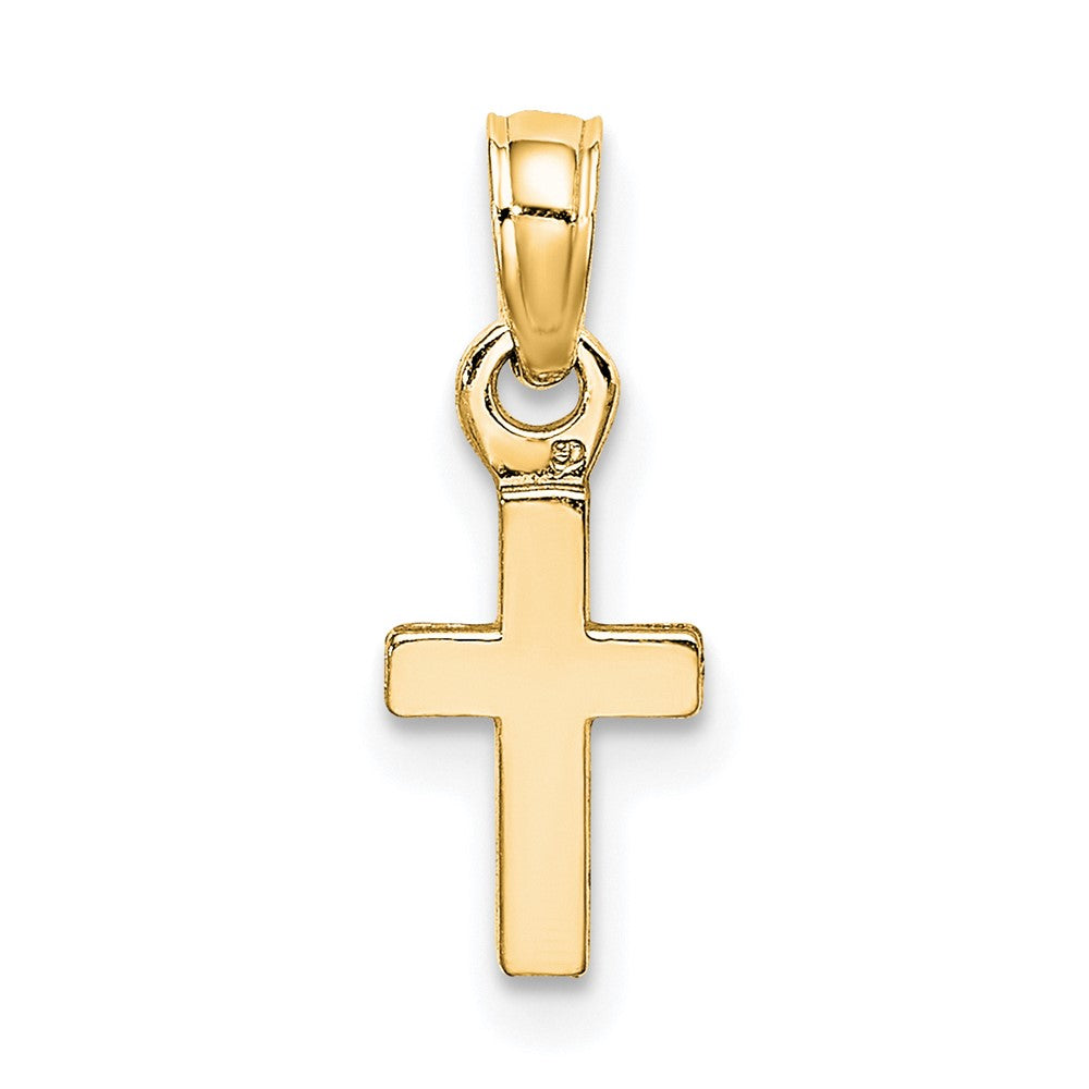 10K Polished Mini Cross Charm