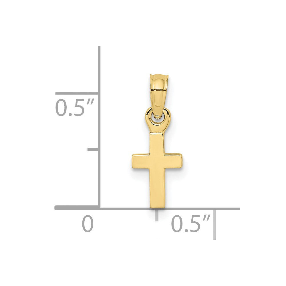 10K Polished Mini Cross Charm