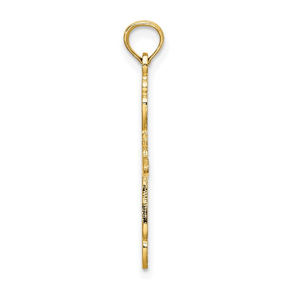 10K Polished Cut-Out Cross Charm