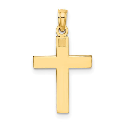 10K Diamond-cut Block Cross  Charm