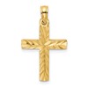 10K Diamond-cut Block Cross  Charm