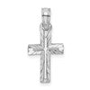 10K White Gold Diamond-cut Cross Charm