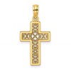 10K Textured Filigree Center Cross Charm