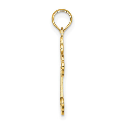10K Lace Center Budded Cross Charm