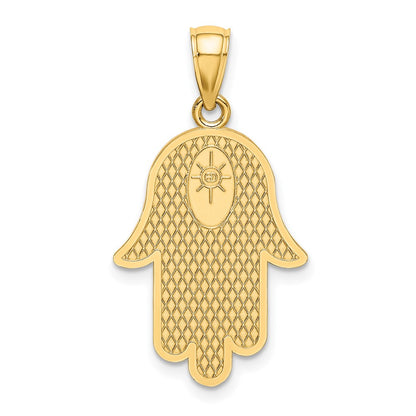 10K Hamsa with Star Of David Charm