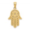 10K Hamsa with Star Of David Charm
