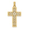 10K Textured Filigree Center Cross Charm
