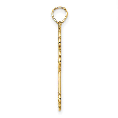 10K Cut-Out Design Cross Charm