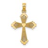 10K Cut-Out Stripes Cross w/ Heart Charm