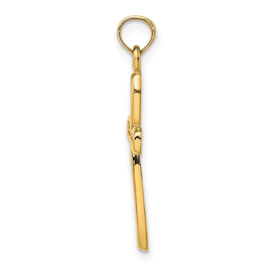 10K Cross with Filigree Center Charm