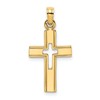 10K Polished and Cut-Out Cross Charm