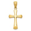 10K Polished Beveled Cross with Rounded Tips Charm