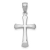 10K White Gold Polished Beveled Cross with Rounded Tips Charm
