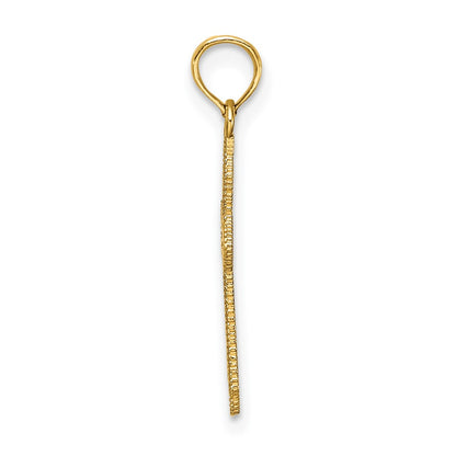 10K Diamond-cut with Beaded Edge Cross Charm