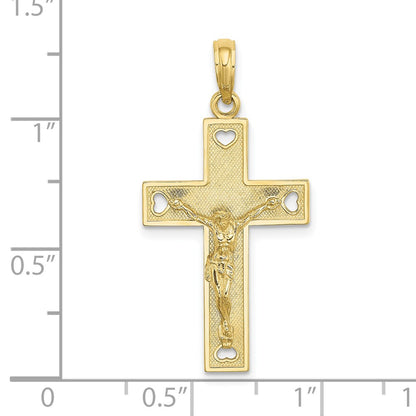 10K Cut-Out Heart Reversible I LOVE JESUS Crucifix Charm