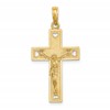 10K Cut-Out Heart Reversible I LOVE JESUS Crucifix Charm