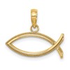10k Ichthus Fish Horizontal Pendant
