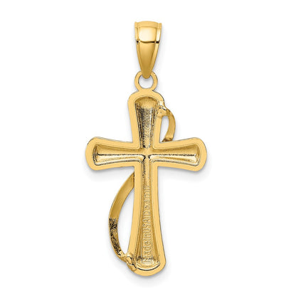 10K Cross With Drape Pendant