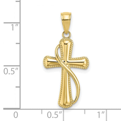 10K Cross With Drape Pendant