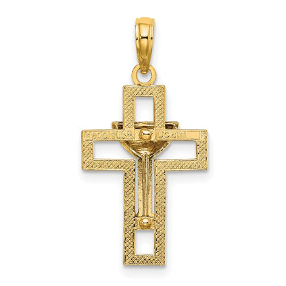 10K Polished Cross with Communion Cup Charm