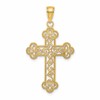 10K Large Textured  Beaded Edge Cross Charm