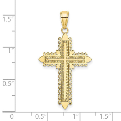 10K with Lace Border Cross Charm