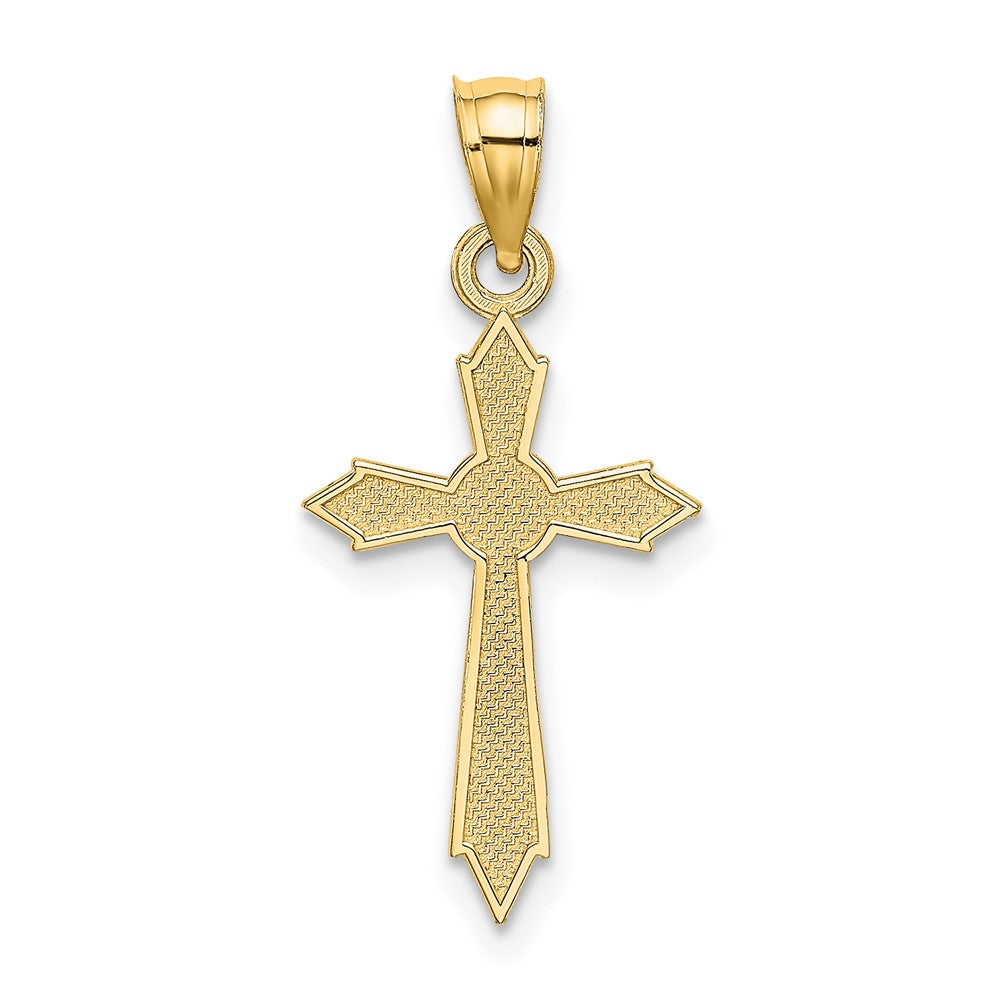 10K w/ Engraved Edges Cross Charm