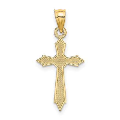 10K with Engraved Edges Cross Charm