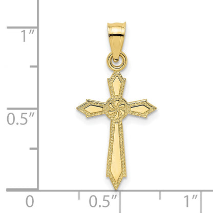 10K with Engraved Edges Cross Charm