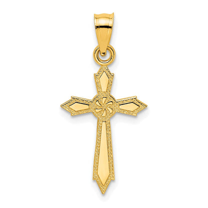 10K with Engraved Edges Cross Charm