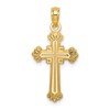 10K Textured Leaves On Edges Cross Charm