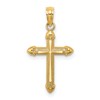 10K Polished with Scroll Design Cross Charm