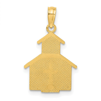 10K Church with Cross On Door Charm
