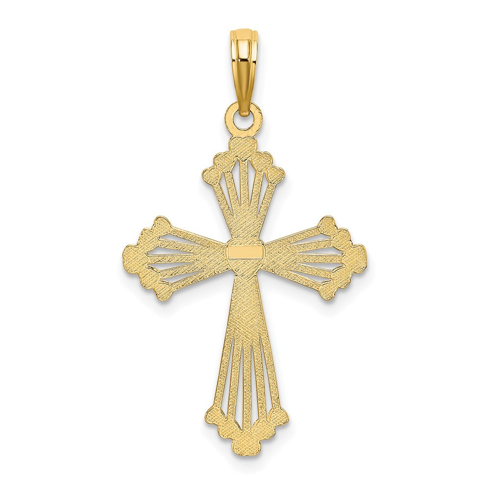 10K Cross w/ Heart Center Charm