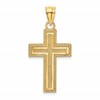 10K Diamond-cut Block Cross Charm