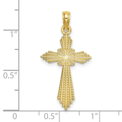 10K with Pointed Ends Fancy Cross Charm