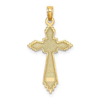 10K Fancy Diamond-cut Cross Charm