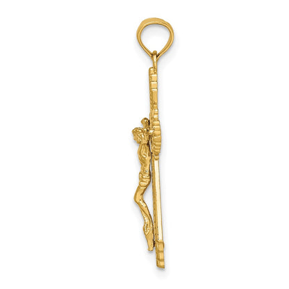 10K Diamond-cut Crucifix Charm