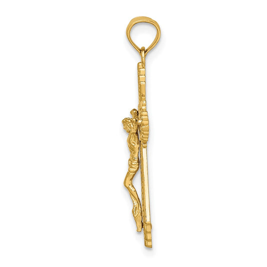 10K Diamond-cut Crucifix Charm