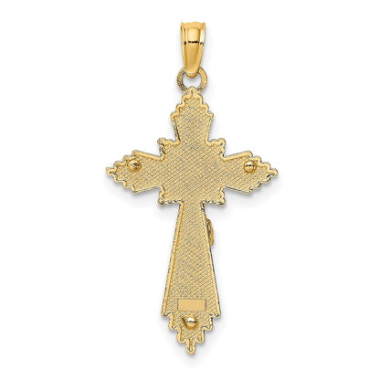 10K Diamond-cut Crucifix Charm