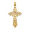 10K Diamond-cut Crucifix Charm