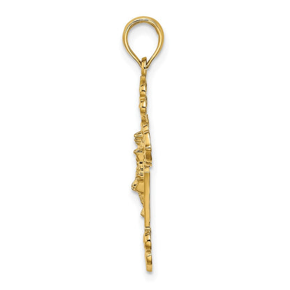 10K Crucifix with Fancy Tips Charm