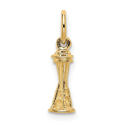 10k Solid Polished 3-D Seattle Space Needle Charm
