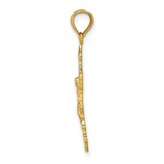 10K Crucifix with Fancy Edges Charm