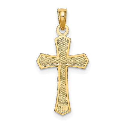 10K Crucifix with Beveled Edges Charm