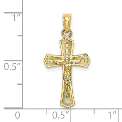 10K Crucifix with Beveled Edges Charm