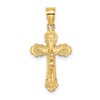 10K Textured Scalloped Edge Crucifix Charm