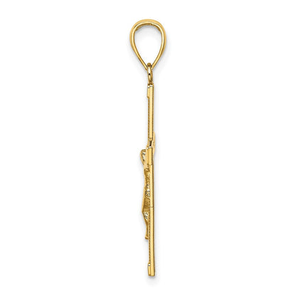 10K Polished and Textured Crucifix Charm