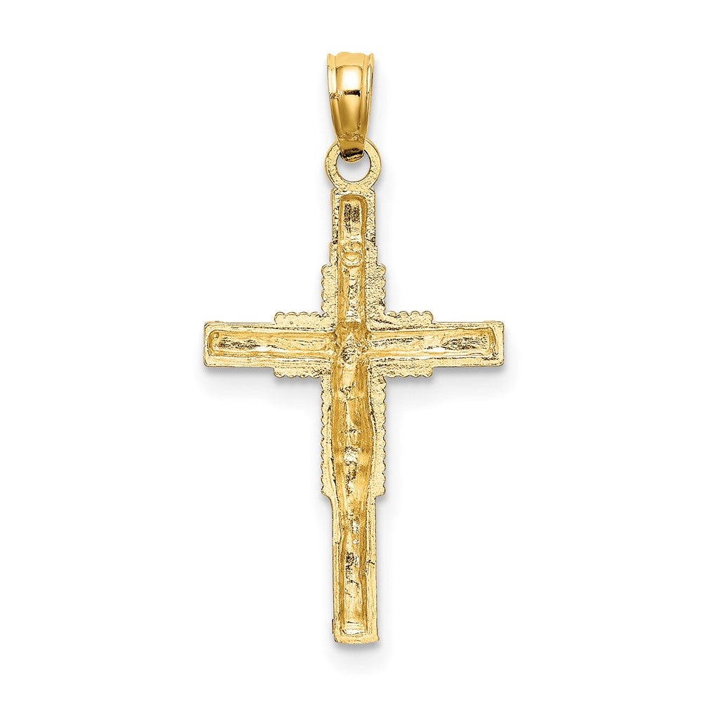 10K Beaded Accent Crucifix Charm